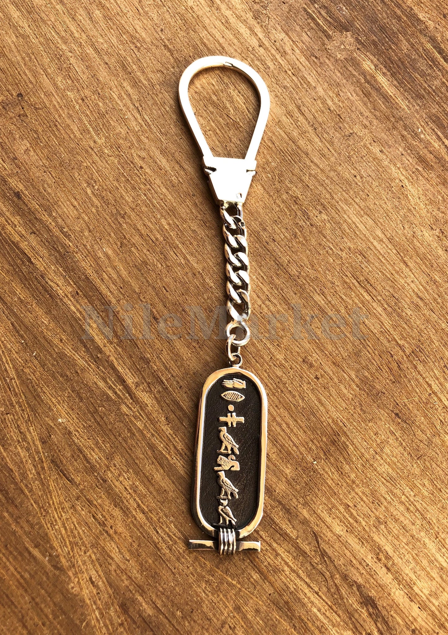 Egyptian Personalized Solid Silver Cartouche Key Chain  keyring , WORLD WIDE Express Shipping,