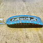 Egyptian Personalized Ebony  Blue Inlaid Wide Sterling Silver Cartouche Charm , WORLD WIDE Express Shipping,