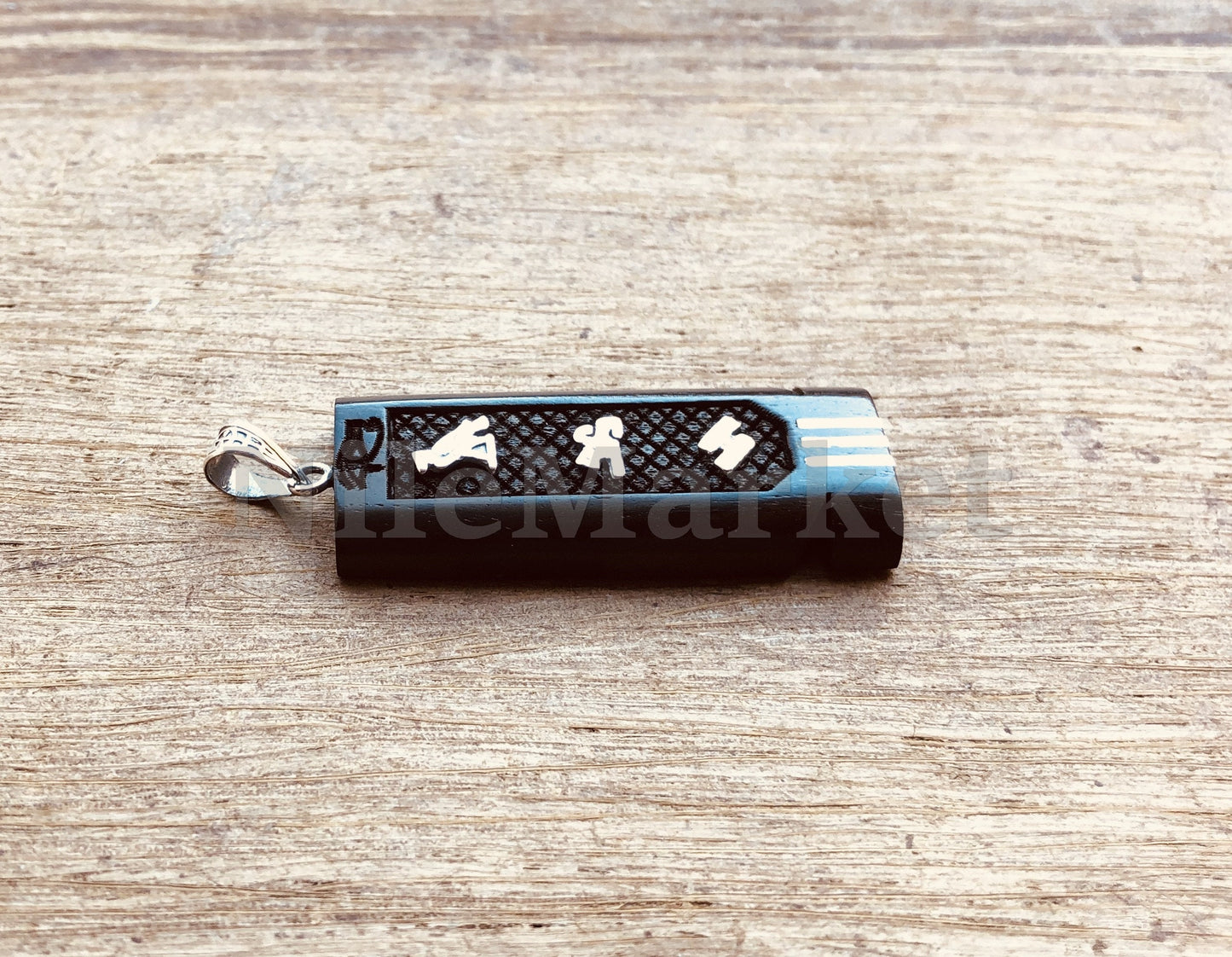 Egyptian Personalized Name Ebony Wide Sterling Silver Cartouche Charm , WORLD WIDE Express Shipping,