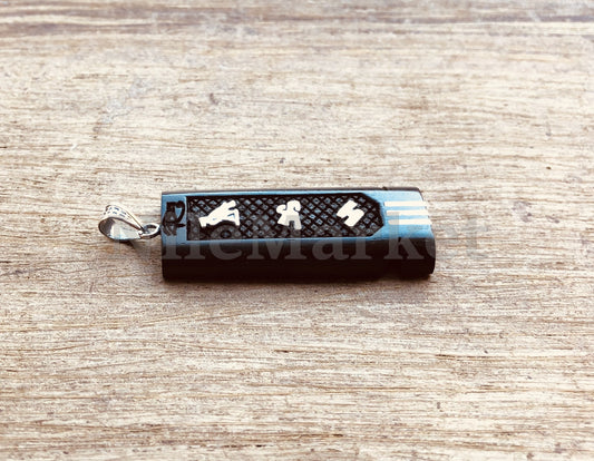 Egyptian Personalized Name Ebony Wide Sterling Silver Cartouche Charm , WORLD WIDE Express Shipping,
