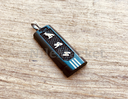 Egyptian Personalized Name Ebony Wide Sterling Silver Cartouche Charm , WORLD WIDE Express Shipping,
