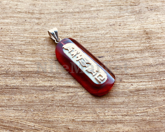 Amazing Egyptian Customized Name Personalized Nameplate White And Red Sterling Silver Cartouche Pendant ,WORLD WIDE Express Shipping