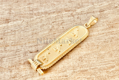 Egyptian Framed Sterling Silver Personalized Name Necklace Cartouche Pendant Charm