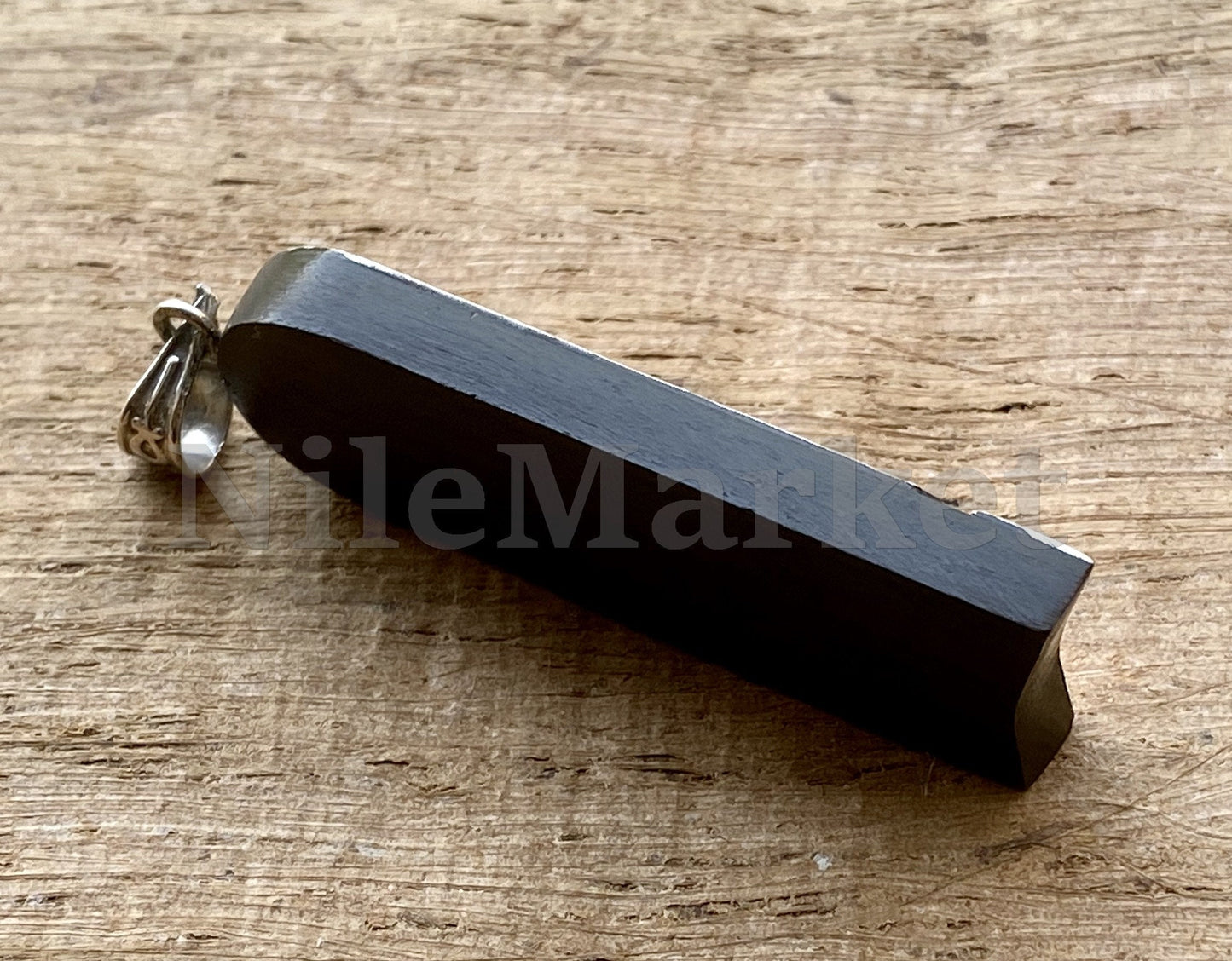 Egyptian Personalized Name Cartouche Dark Ebony Winged Isis Sterling Silver Cartouche Charm , WORLD WIDE Express Shipping,