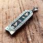 Egyptian Personalized Name Cartouche Nameplate Dark Ebony Winged Scarab Sterling Silver Cartouche Charm , WORLD WIDE Express Shipping,