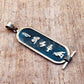 Egyptian Wide Opal Personalized Sterling Silver Cartouche Pendant Charm, WORLD WIDE Express Shipping.
