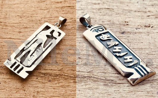 Egyptian Personalized Name Sterling Silver Anubis Cartouche Pendant, WORLD WIDE Express Shipping