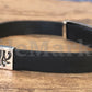 Egyptian Personalized NamePLate Solid Silver Custom Name Cartouche In Leather Bracelet ,WORLD WIDE Express Shipping