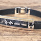 Egyptian Personalized NamePLate Solid Silver Custom Name Cartouche In Leather Bracelet ,WORLD WIDE Express Shipping
