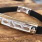 Egyptian Personalized NamePLate Solid Silver Custom Name Cartouche In Leather Bracelet ,WORLD WIDE Express Shipping