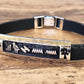 Egyptian Personalized NamePLate Solid Silver Custom Name Cartouche In Leather Bracelet ,WORLD WIDE Express Shipping