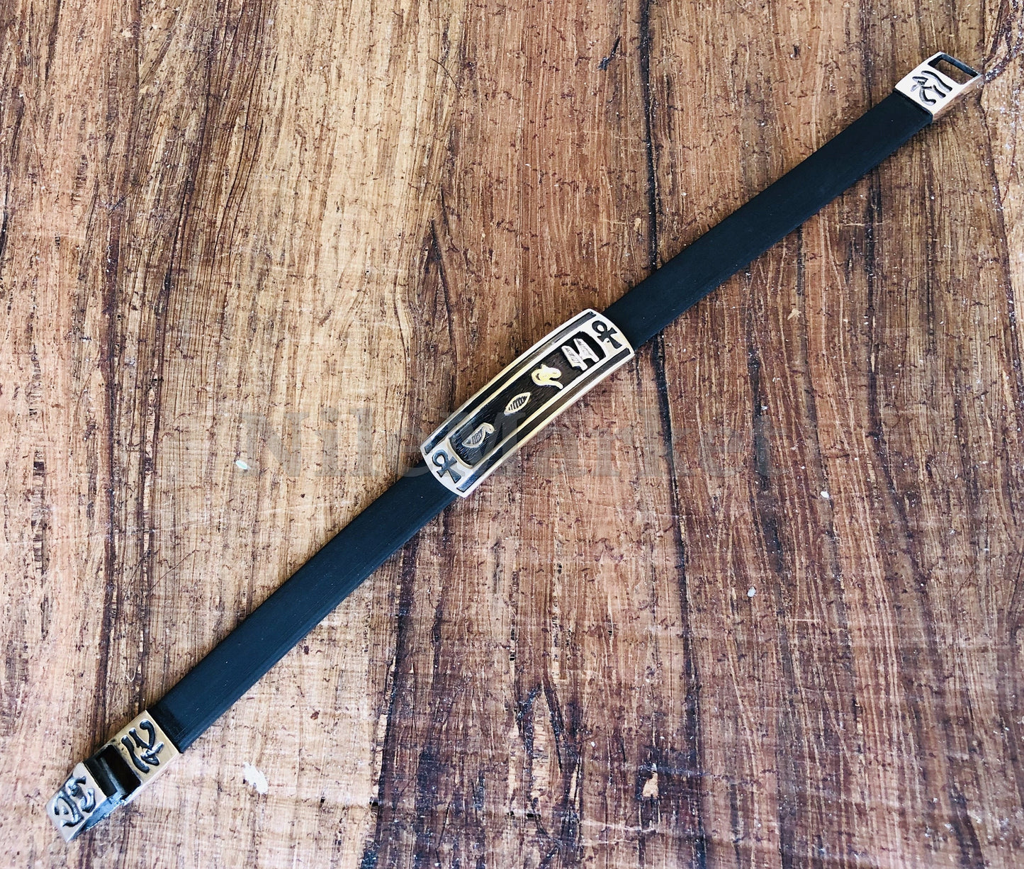 Egyptian Personalized Solid Silver Cartouche In Leather Bracelet ,  WORLD WIDE Express Shipping
