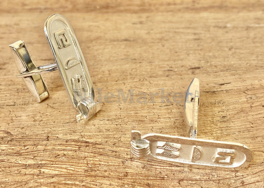 Egyptian Sterling Silver Personalized Nmae English Arabic Or Hieroglyphics Cartouche Wedding Day Custom Cufflinks Cuff Links