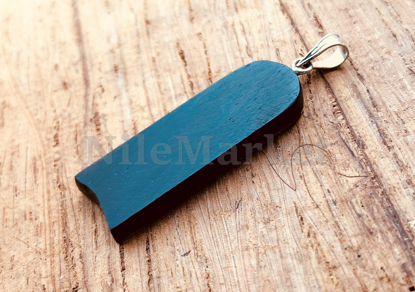 Egyptian Personalized Name Cartouche Nameplate Dark Ebony Winged Scarab Sterling Silver Cartouche Charm , WORLD WIDE Express Shipping,