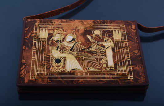 Egyptian Handcrafted Genuine Leather Royal Pharaoh Scene Purse