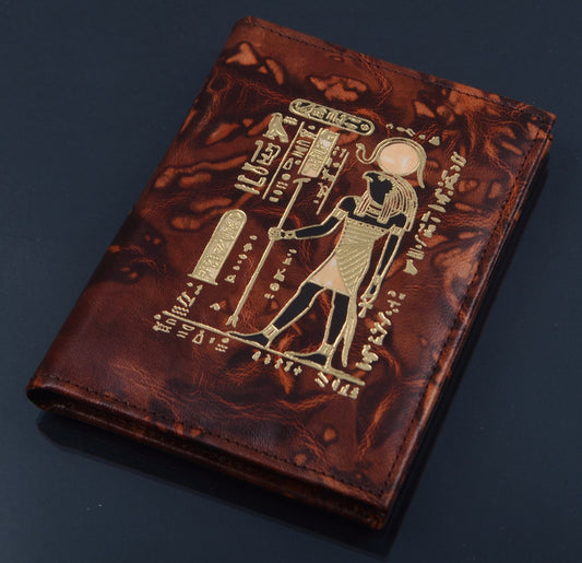 Large Egyptian Hand Made  Genuine Leather Phonebook Organizer Of Horus