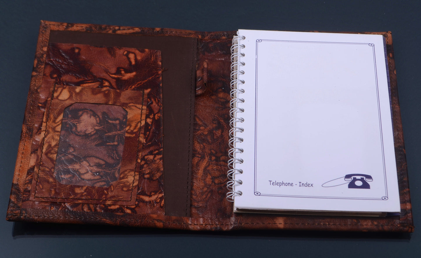 Large Egyptian Hand Made  Genuine Leather Phonebook Organizer Of Horus