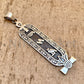 Customized Egyptian Personalized Nameplate Sterling Silver Ankh And Lotus Cartouche Charm pendant, WORLD WIDE Express Shipping