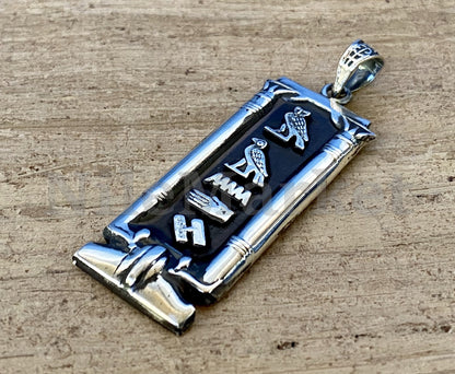 Wide Egyptian Framed Thick Name Personalized Sterling Silver Cartouche , WORLD WIDE Express Shipping