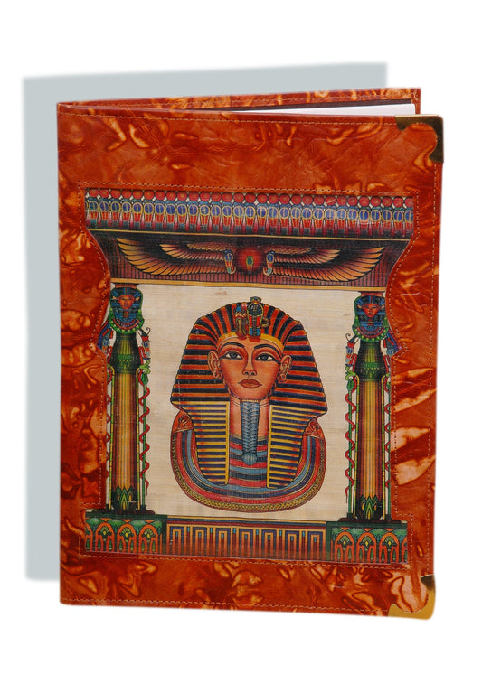 XLarge Beautiful Egyptian Hand Made Genuine Leather Tutankhamun Notepad