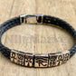 Egyptian Customized Personalized Sterling Silver ankh scarab eye of horus leather bracelet Gift for Her gifts for him, men's jewellery