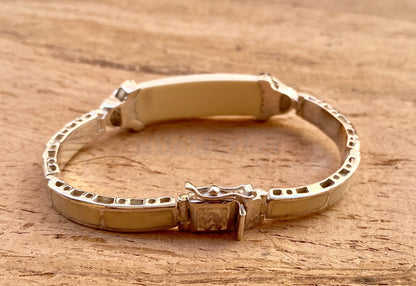 Put Your Name On Egyptian Customized Sterling Silver Lotus Cartouche Inlaid Cuff Links Bracelet
