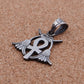 Egyptian Open Work Solid Silver Ankh Life Key Flanked By Two Lotus Flowers Pendant Charm