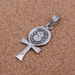 Shiny Egyptian Solid Silver Hallmarked Life Key Ankh With Scarab Pendant Charm Pendant Egyptian Jewelry