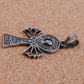Lovely Sterling silver egyptian openwork Ankh With Queen nefertiti Pendant Charm