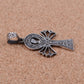 Lovely Sterling silver egyptian openwork Ankh With Queen nefertiti Pendant Charm