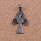 Lovely Sterling silver egyptian openwork Ankh With Queen nefertiti Pendant Charm