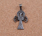Lovely Sterling silver egyptian openwork Ankh With Queen nefertiti Pendant Charm