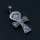 Lovely egyptian silver Ankh life key With Scarab Pendant Charm