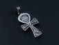 Lovely egyptian silver Ankh life key With Scarab Pendant Charm