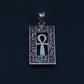 Lovely Egyptian Sterling Silver Hieroglyphics Framed Ankh life key Cross Pendant Charm