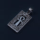 Lovely Egyptian Sterling Silver Hieroglyphics Framed Ankh life key Cross Pendant Charm