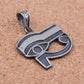 Egyptian Sterling Silver Detailed Oxidized Eye Of Horus Pendant Charm The Eye of Ra