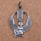Egyptian Sterling Silver Open Work Oxidized Isis With Hieroglyphics Pendant Charm
