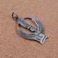 Egyptian Sterling Silver Open Work Oxidized Isis With Hieroglyphics Pendant Charm
