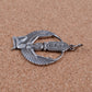 Egyptian Sterling Silver Open Work Oxidized Isis With Hieroglyphics Pendant Charm