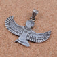 Egyptian Sterling Silver  Oxidized Isis With Hieroglyphics Pendant Charm