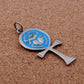 Lrg Egyptian Hand Made Sterling Silver enameled Ankh Life Key With Scarab Charm