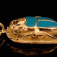 Large Egyptian Sterling Silver Turquoise Enamelled Scarab Luck Charm