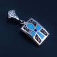 Egyptian Hand Made Sterling Solid Silver Inlaid Filigree Framed Ankh Life Key With Lotus Charm Pendant