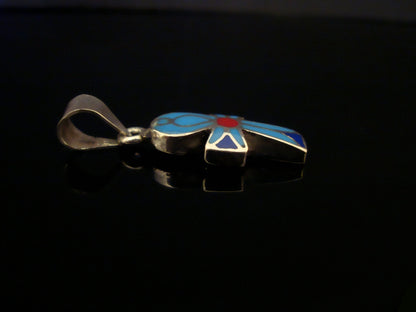 Egyptian Sterling Silver Inlaid Ankh life key Cross Charm Pendant