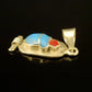 Egyptian Sterling Silver Inlaid Scarab Cartouch Pendant Charm