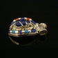 Large Egyptian Hand Crafted Sterling Scarab Inlaid Silver Luck Charm Pendant