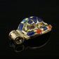 Large Egyptian Hand Crafted Sterling Scarab Inlaid Silver Luck Charm Pendant