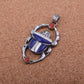 Unique Egyptian Hand Made Sterling Silver Inlaid Scarab Charm Pendant