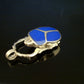 Fabulous Egyptian Hand Made Sterling Silver Inlaid Scarab With Ankh Pendant
